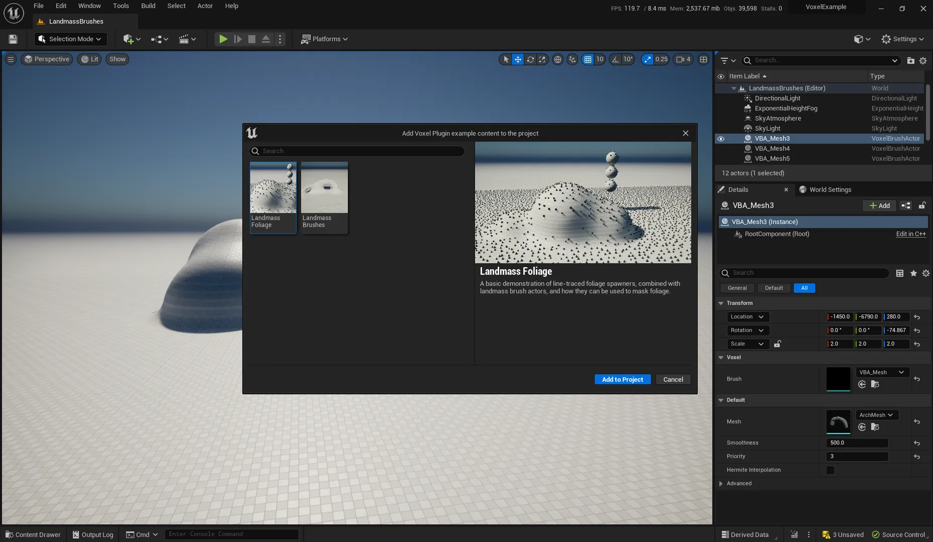 Installing Example Content | Voxel Plugin
